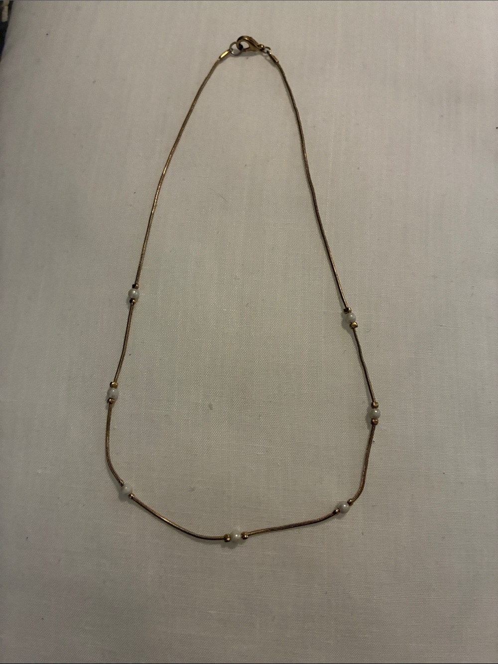Delicate Gold Pearl Bead Necklace - Women Jewelry